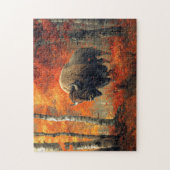 Bizon in de herfstkunst van Bossen Legpuzzel (Verticaal)