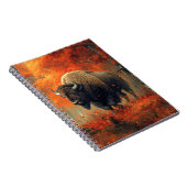 Bizon in de herfstkunst van Bossen Notitieboek (Rechterzijde)