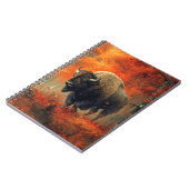 Bizon in de herfstkunst van Bossen Notitieboek (Linkerzijde)