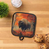 Bizon in de herfstkunst van Bossen Pannenlap (Top down)