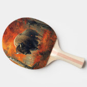 Bizon in de herfstkunst van Bossen Tafeltennisbatje (Zijkant)