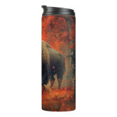 Bizon in de herfstkunst van Bossen Thermosbeker (Geroteerd rechts)