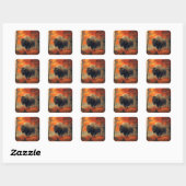 Bizon in de herfstkunst van Bossen Vierkante Sticker (Vel)