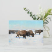 Bizon in de sneeuw (door Rosa Bonheur) Kaart (Staand voorkant)