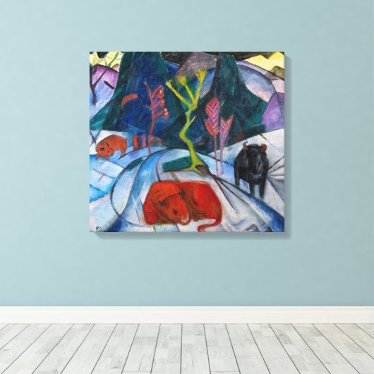 Bizon in de winter Franz Marc | Canvas Afdruk (Insitu (Houten vloer))