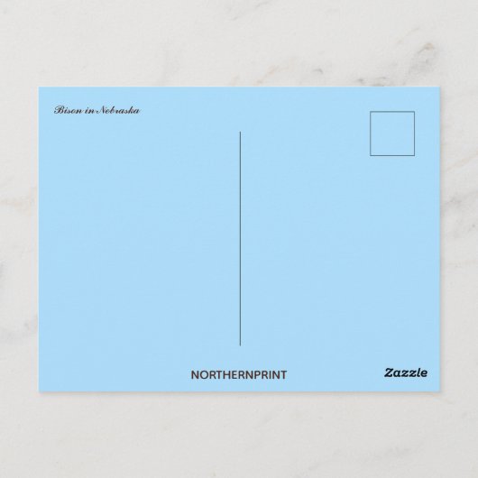 Bizon in Nebraska Briefkaart (Achterkant)