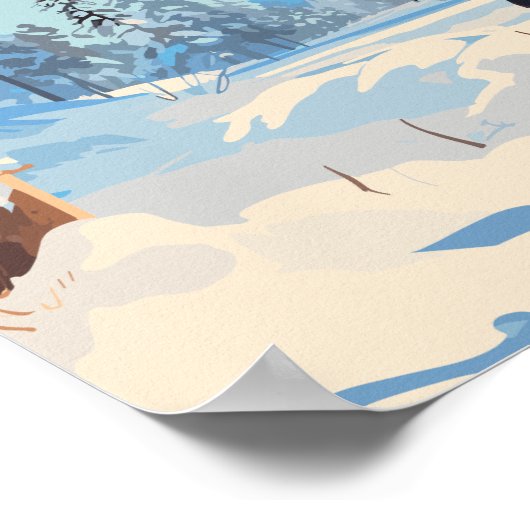 Bizon in Sneeuwwoud - Ai Briefkaart Poster (Hoek)