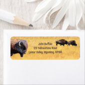 Bizon in Yellowstone Retour Adreslabel Etiket (Insitu)