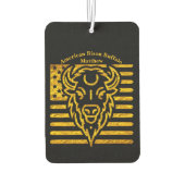 Bizon met Amerikaanse vlag achtergrond Luchtverfrisser (Achterkant)