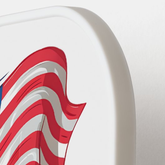 Bizon met Amerikaanse vlag in gras Pickleball Paddle (Links Detail)