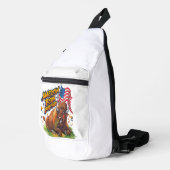 Bizon met Amerikaanse vlag in gras Sling Bag (Rechterhoek)