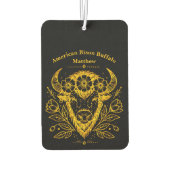 Bizon met bloemkroon in ingewikkeld ontwerp luchtverfrisser (Achterkant)