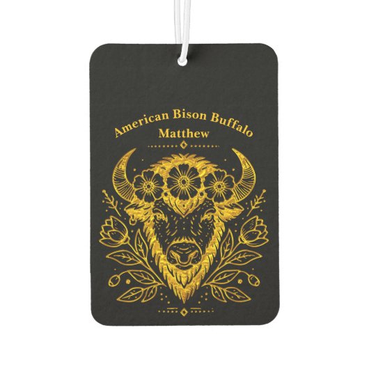 Bizon met bloemkroon in ingewikkeld ontwerp luchtverfrisser (Achterkant)