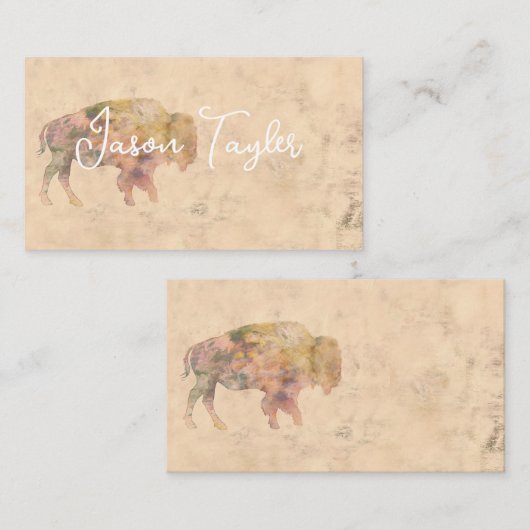  bizon ontwerp dubbelzijdig visitekaartje (Voorkant / Achterkant)