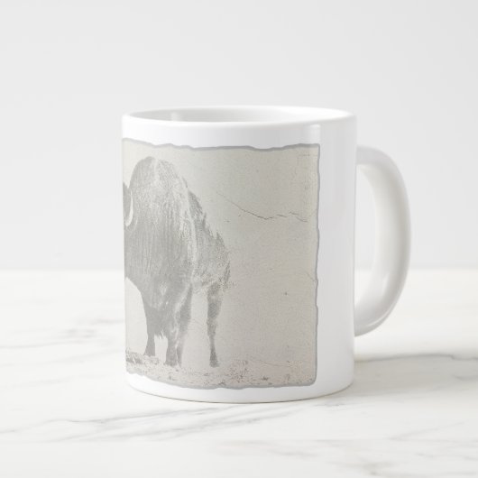 bizon retro pop kunst grote koffiekop (Voorkant rechts)