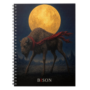 Bizon Rode Sjaal gotische Surrealist Notitieboek