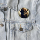 Bizon schilderij ronde button 5,7 cm (In situ)