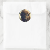 Bizon schilderij ronde sticker (Tas)