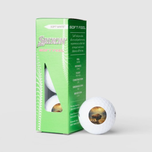 Bizon Silhouet Bij Zonsondergang  Golfballen (Verpakking)