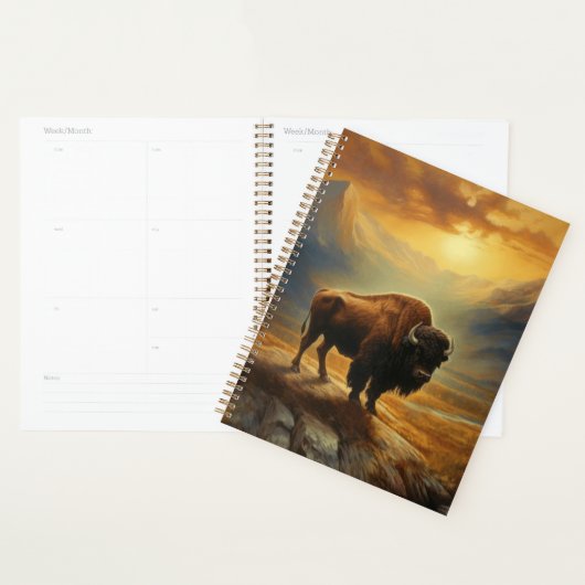 Bizon Silhouet Bij Zonsondergang Planner (Display)