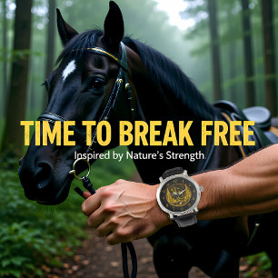 Bizon staat trots in een natuurlijk landschap horloge