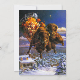 Bizon trekt Sinterklaas Feestdagenkaart