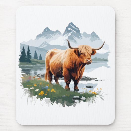 Bizon Vector Kunst Dier In De Majestueuze Natuur Muismat (Voorkant)