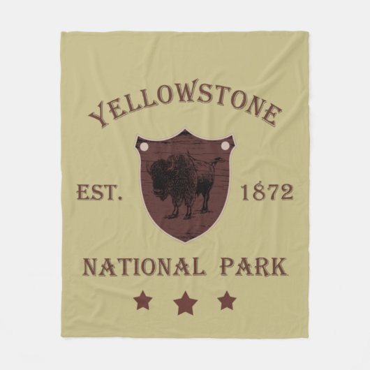Bizon Yellowstone National Park Fleece Deken (Voorkant)