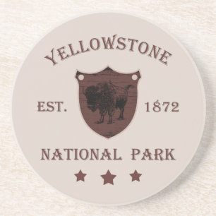 Bizon Yellowstone National Park Zandsteen Onderzetter