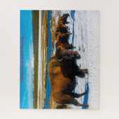 Bizon Yellowstone Wyoming. Kerstgroeten Legpuzzel (Verticaal)