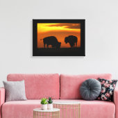 bizon zonsondergang canvas afdruk (Insitu (Woonkamer))