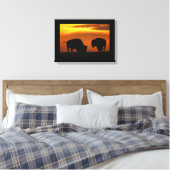 bizon zonsondergang canvas afdruk (Insitu (Slaapkamer))