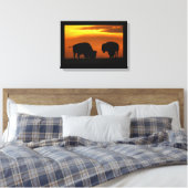 bizon zonsondergang canvas afdruk (Insitu (Slaapkamer))
