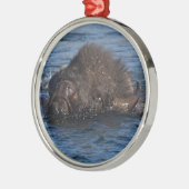 bizondzwemmen metalen ornament (Links)