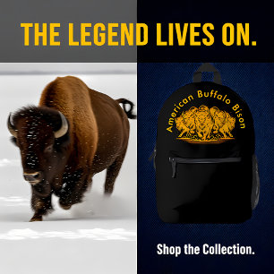 Bizonkudde laadt door het water in Natuur Bedrukte Rugzak