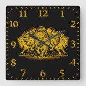 Bizonkudde laadt door het water in Natuur Vierkante Klok (Voorkant)