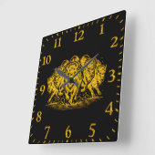 Bizonkudde laadt door het water in Natuur Vierkante Klok (Hoek)