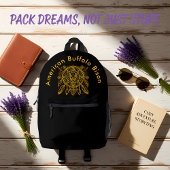 Bizonontwerp met veren en geometrische patronen bedrukte rugzak