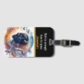 Bizons badend in de gouden tinten van de schemerin bagagelabel (Voorkant (horizontaal))