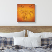 Bizons en krijgers van de stam canvas afdruk (Insitu (Slaapkamer))
