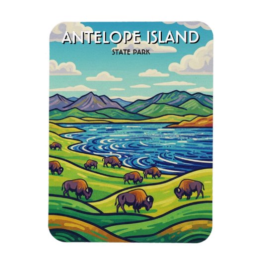 Bizons in Antelope Island State Park Utah Magneet (Verticaal)