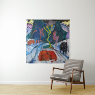 Bizons in de Winter Franz Marc Wandkleed