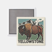 Bizons in Nationaal Park Yellowstone Magneet (Voorkant / Achterkant)
