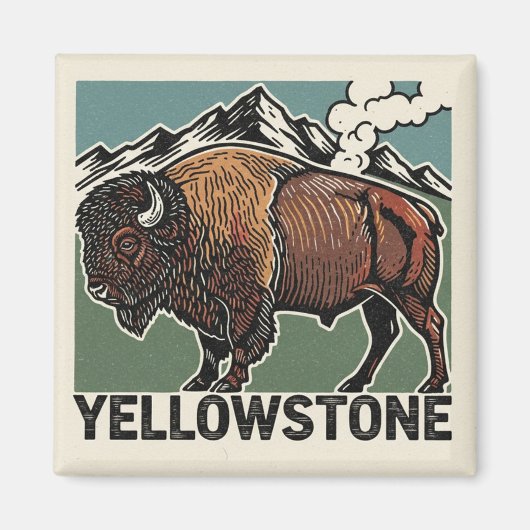 Bizons in Nationaal Park Yellowstone Magneet (Voorkant)