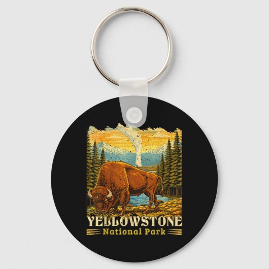 Bizons in Yellowstone National Park Sleutelhanger (Voorkant)