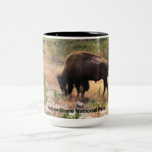 Bizons in Yellowstone Tweekleurige Koffiemok