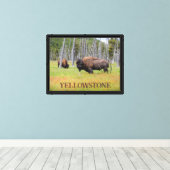 Bizons van Yellowstone Canvas Afdruk (Insitu (Houten vloer))