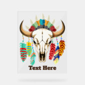 Bizonschedel Native American embleem Acryl Bord (Voorkant)
