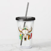 Bizonschedel Native American embleem Acryl Drinkbeker (Achterkant)