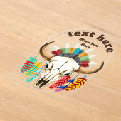 Bizonschedel Native American embleem Acryl Uitnodigingen (Laagn)